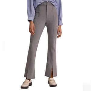 ANTHROPOLOGIE Maeve gray seamed flare split hem pants